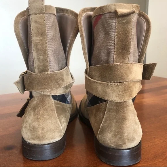 Burberry Tan Suede Combat Boots - Picture 6 of 13